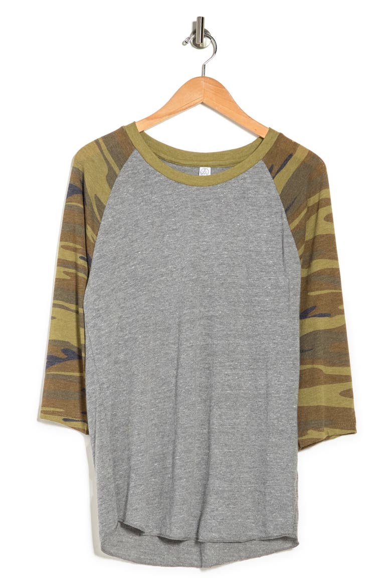 Print Baseball T-Shirt, Alternate, color, ECO GREY/ CAMO