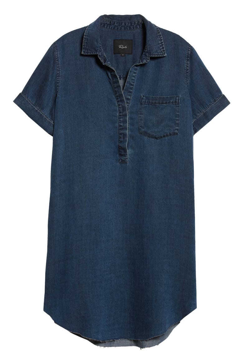Valerie Raw Hem Denim Dress, Alternate, color, DARK VINTAGE