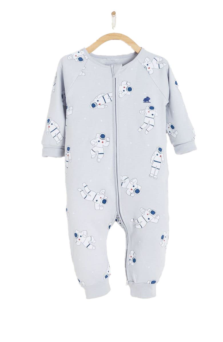 Babycottons Premium Peruvian Pima Cotton Cosmos Glow One-Piece Pajamas For Infant, Main, color, Grey