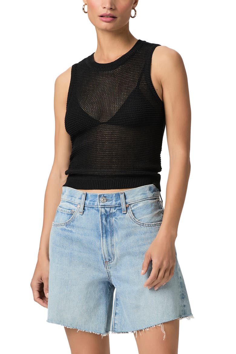 Archie Raw Hem High Waist Mid Thigh Denim Shorts, Alternate, color, GRAND TOUR