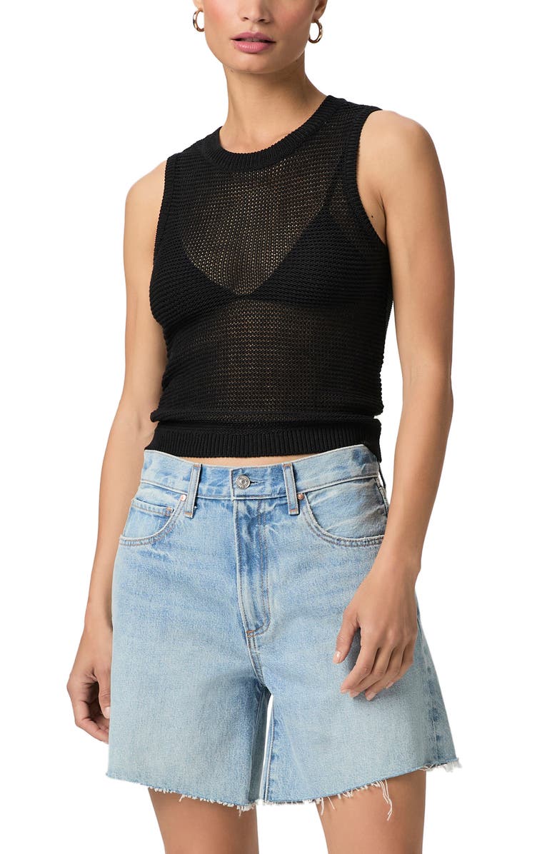 PAIGE Archie Raw Hem High Waist Mid Thigh Denim Shorts, Alternate, color, Grand Tour