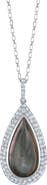 The Pearl Source Black Mother of Pearl Cultured Pearl Pendant Necklace