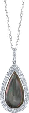 The Pearl Source Black Mother of Pearl Cultured Pearl Pendant Necklace