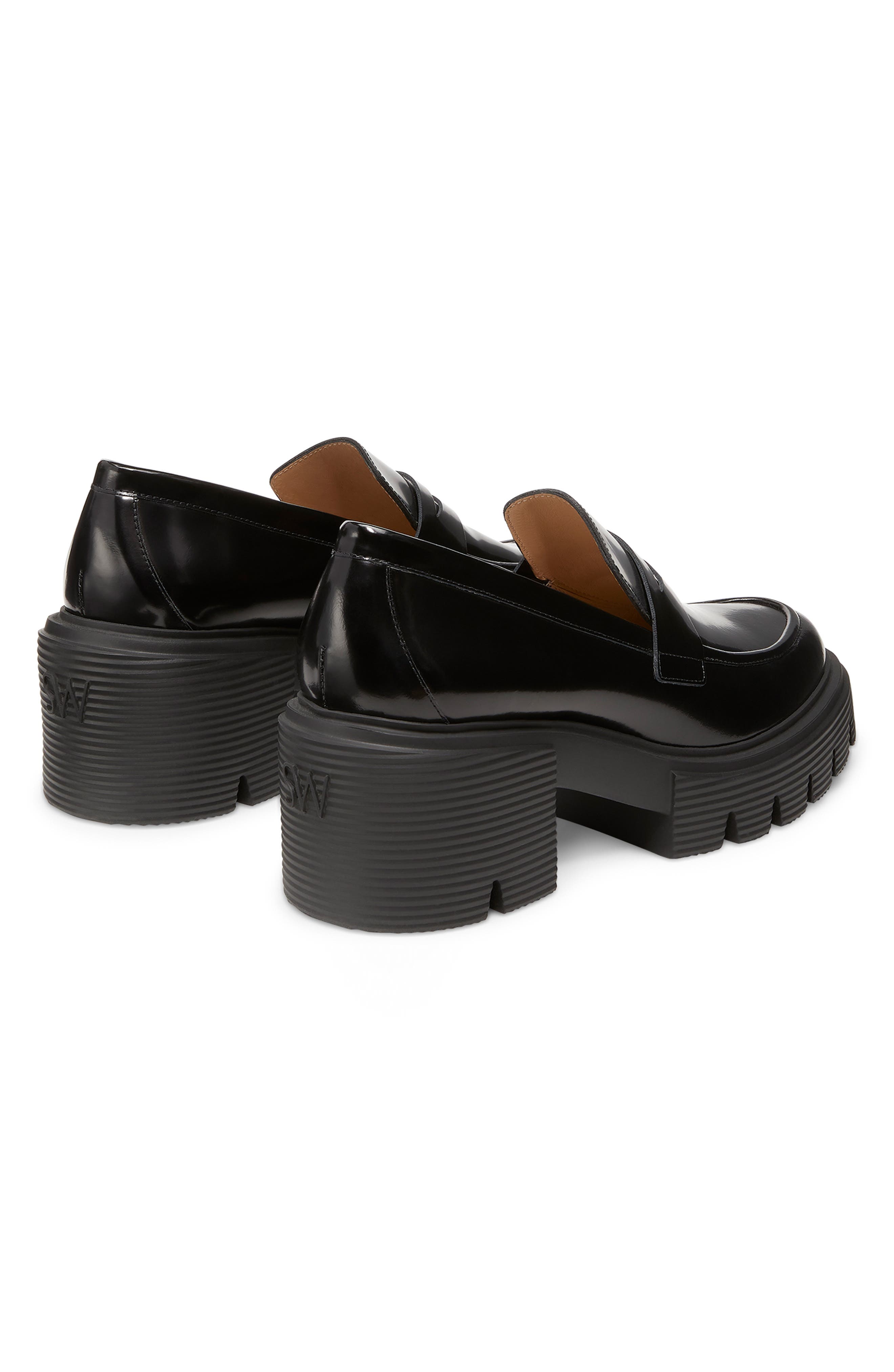 Stuart Weitzman Soho Loafer, Alternate, color, Black Smooth Leather