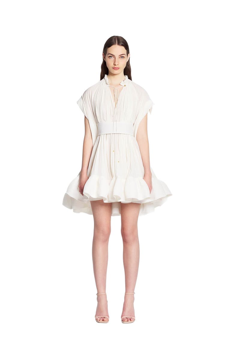 Lanvin Short Charmeuse Dress, Main, color, Off White