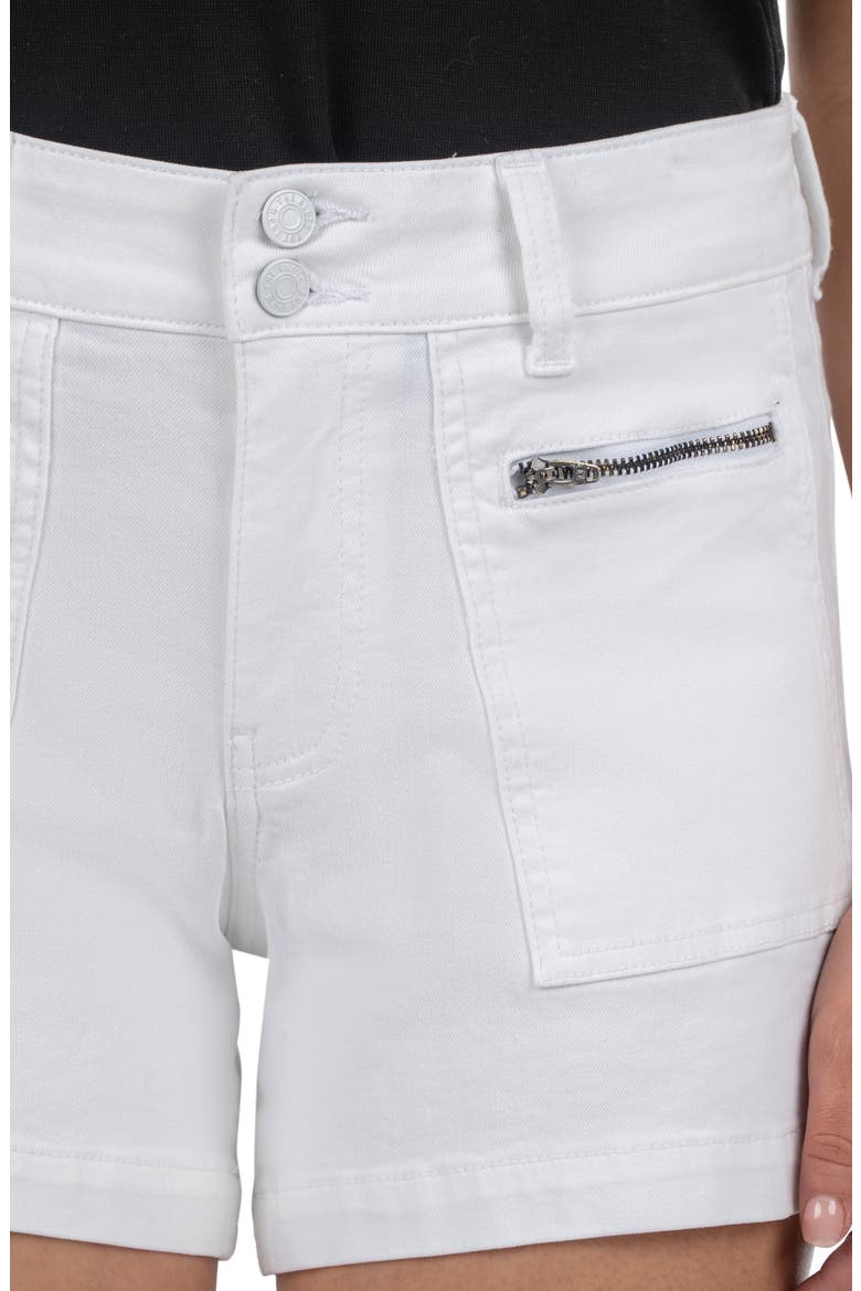 Jane Zip Pocket High Waist Denim Shorts, Alternate, color, OPTIC WHITE