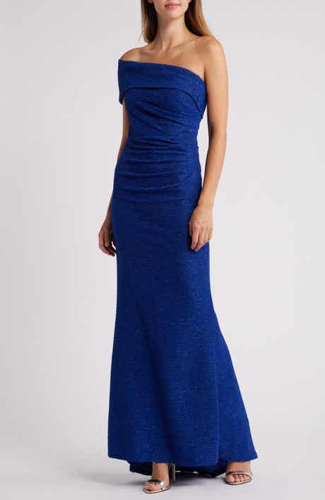 Metallic Off the Shoulder Gown