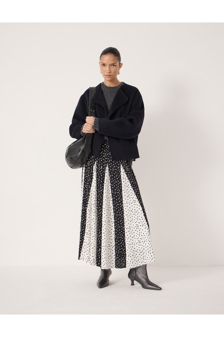 Oti Polka Dot Godet Midi Skirt, Alternate, color, Tiny Polka Dot Mix