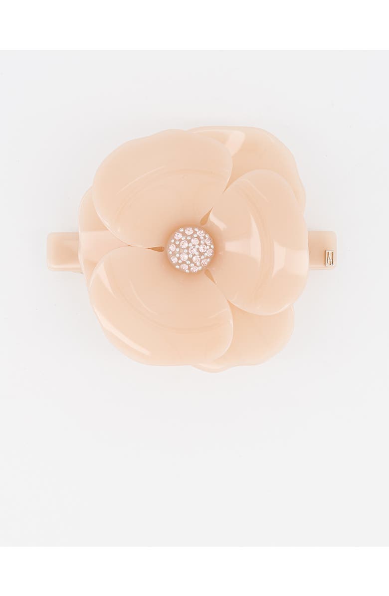 Alexandre de Paris Camelia acetate barette, Main, color, Beige