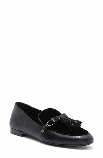 Longchamp Tassel Snakeskin Embossed Loafer