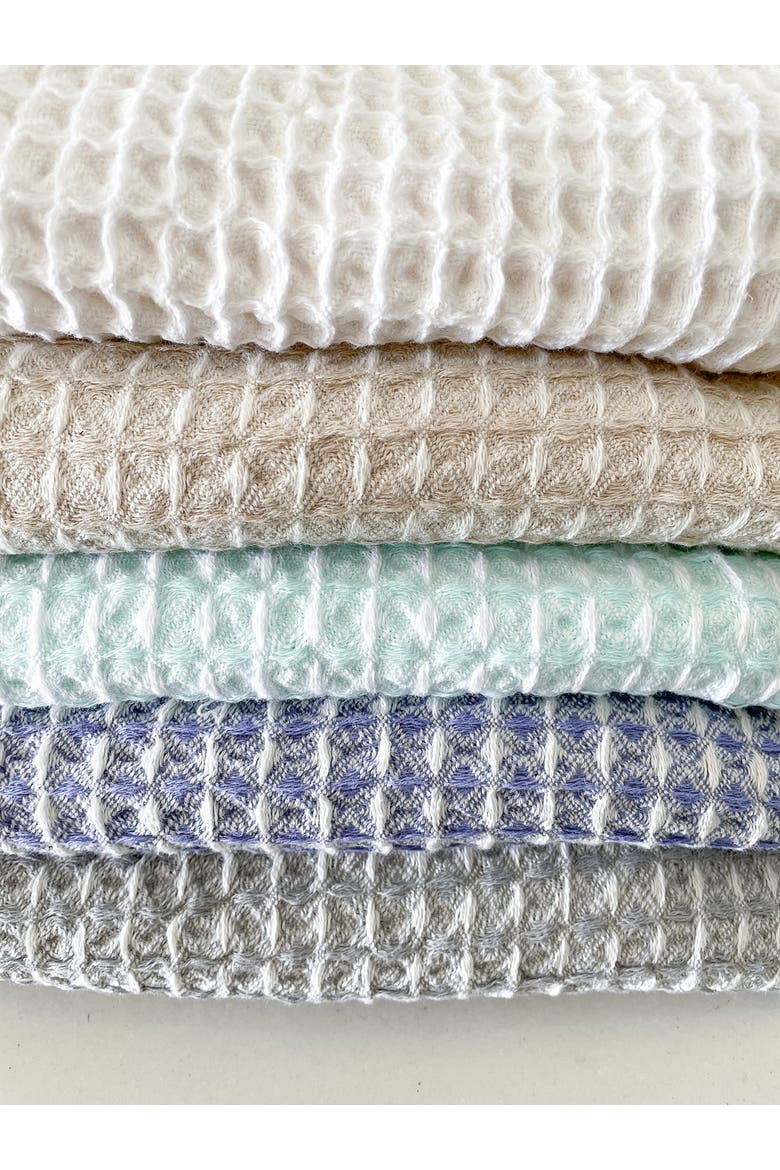 2 Tone Turkish Cotton Waffle Bath Towel, Alternate, color, Grey