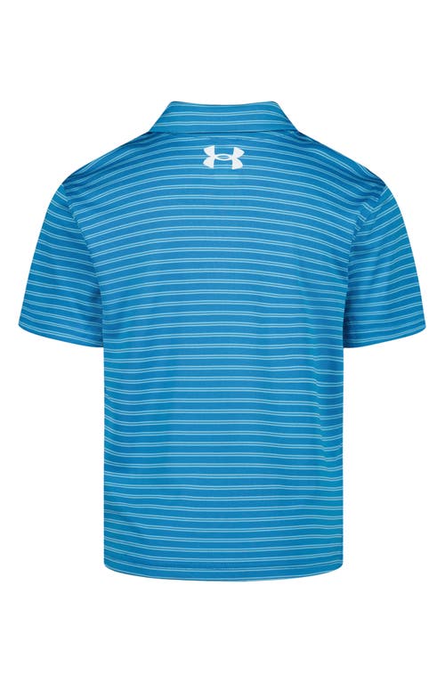 Under Armour Big Boys Performance Stripe Polo Shirt In Ether Blue