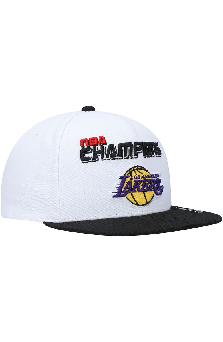Mitchell & Ness Men's Mitchell & Ness White/Black Los Angeles Lakers 2000 NBA Finals Champions Snapback Hat, Alternate, color, 