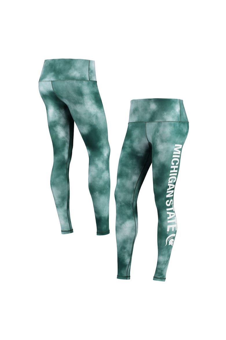 Women's ZooZatz Green Michigan State Spartans Cloud Dye Mist Leggings, Main, color, Green