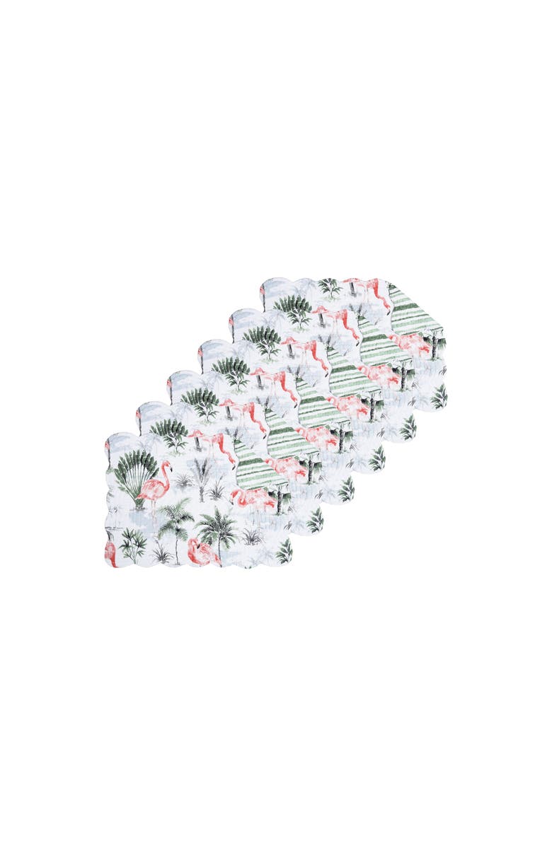 C&F Home Flamingo Breeze Set of 6 Placemats  13" x 19", Main, color, Blue
