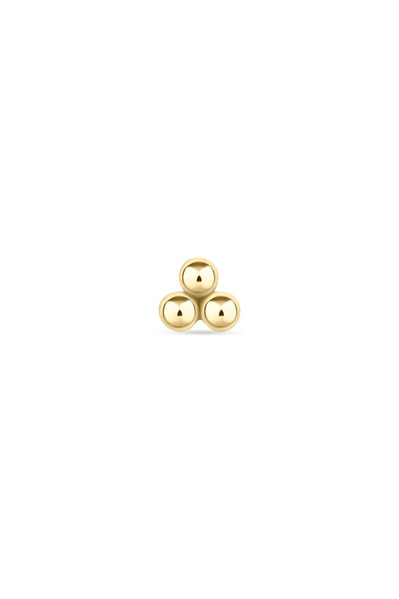 Ball Trinity Single Threader Stud Earring, Alternate, color, YELLOW GOLD