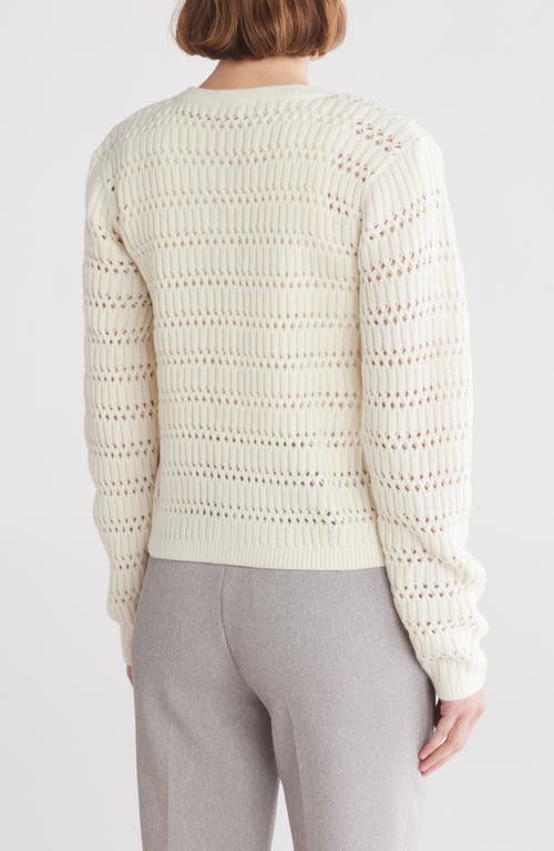 CALVIN KLEIN CALVIN KLEIN BUTTON FRONT OPEN CROCHET CARDIGAN 