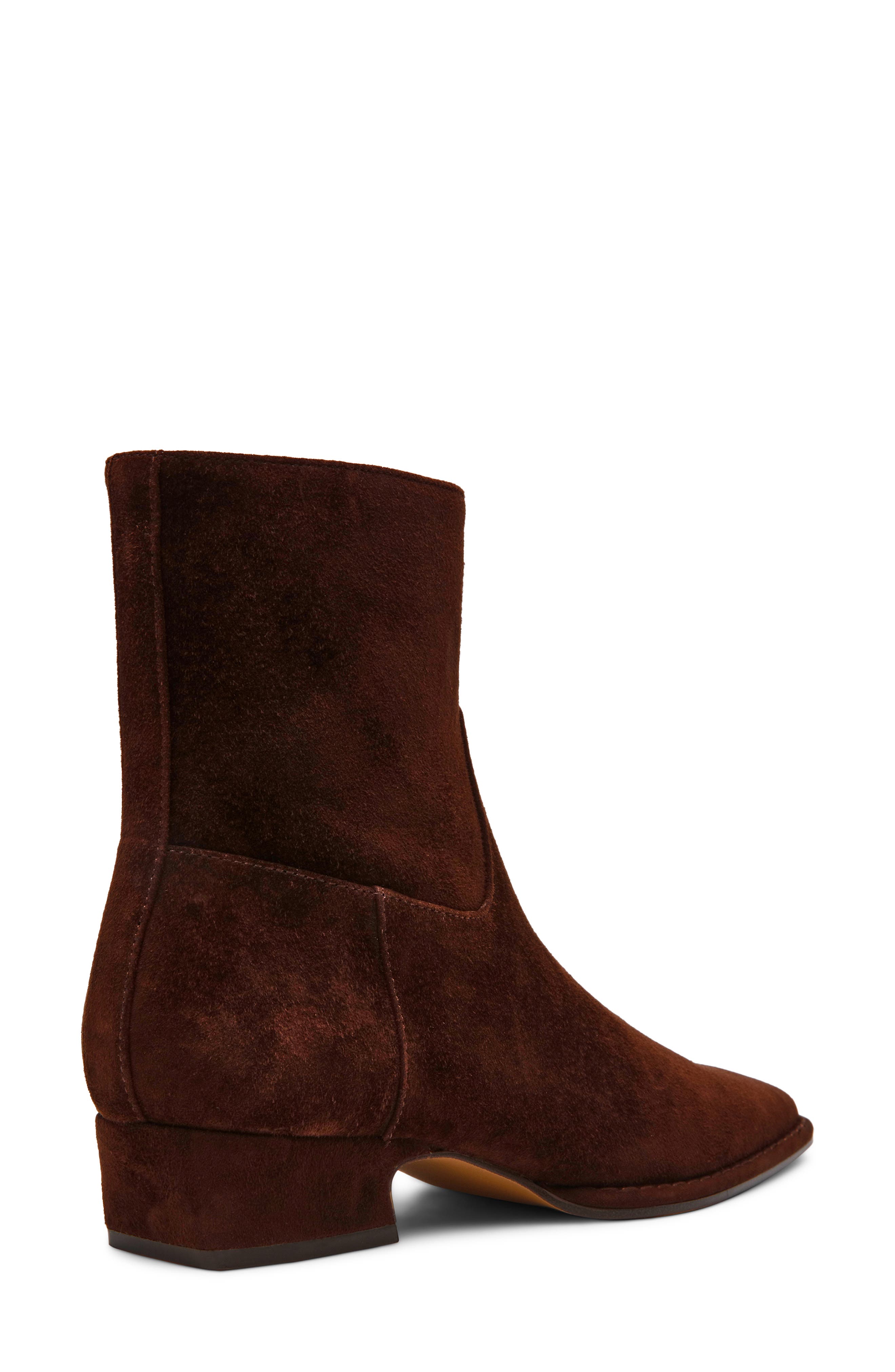 Define Block Heel Bootie, Alternate, color, DARK BROWN SUEDE
