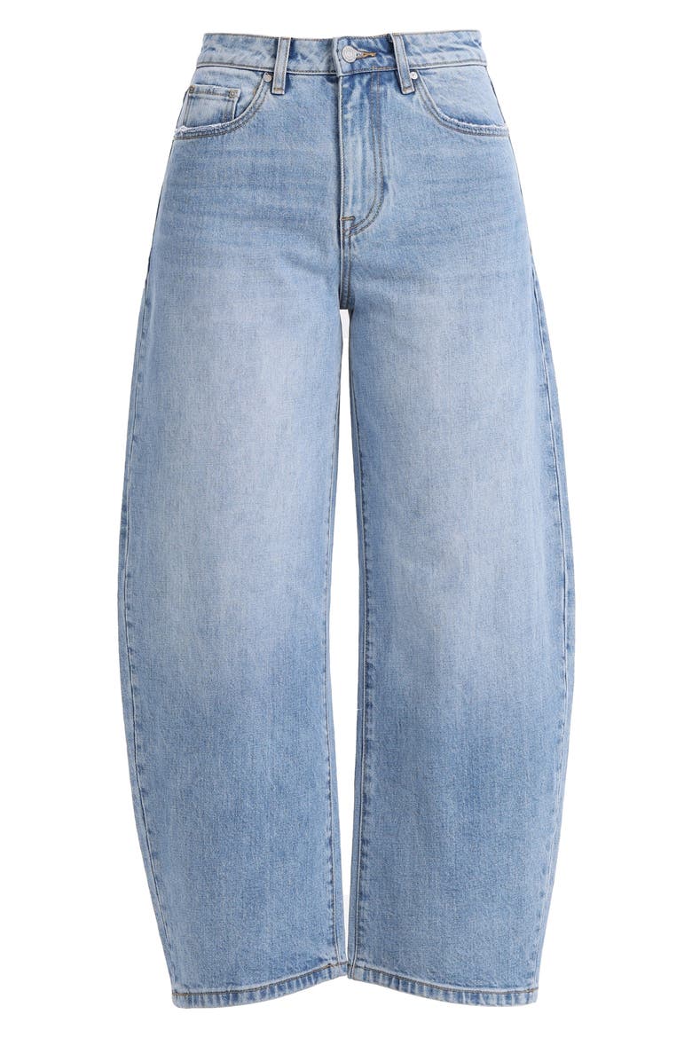 High Waist Ankle Barrel Jeans, Alternate, color, REVERIE