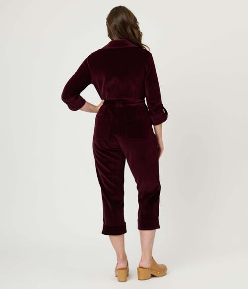 Unique Vintage Trixie Jumpsuit In Burgundy
