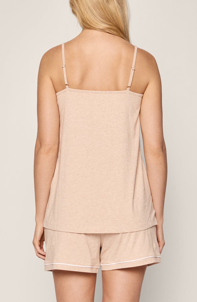 Petite Plume Sylvie Luxe Pima Cotton Short Pajamas, Alternate, color, Beige