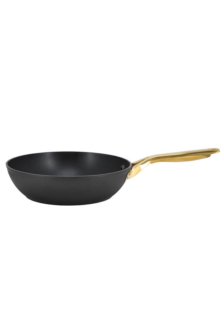 Abbottsford 11 Inch Nonstick Round Aluminum Wok, Alternate, color, Black