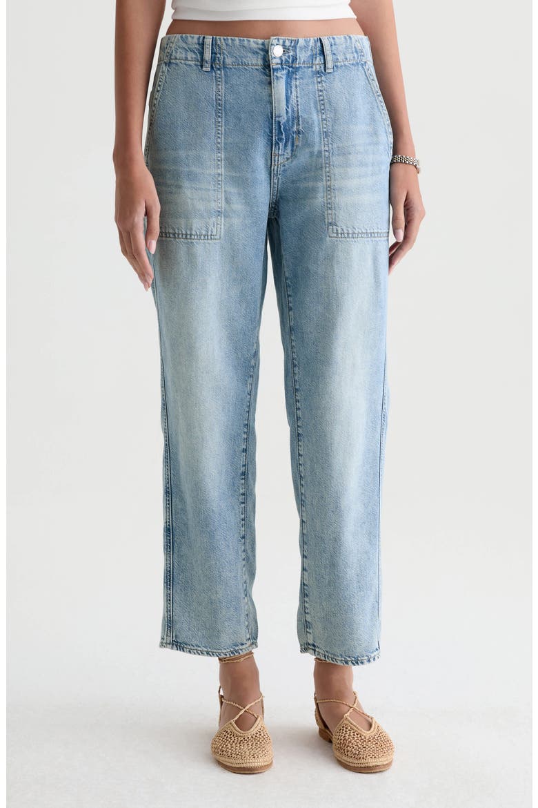 Analeigh Ankle Straight Leg Workwear Jeans, Main, color, WINE GARDEN