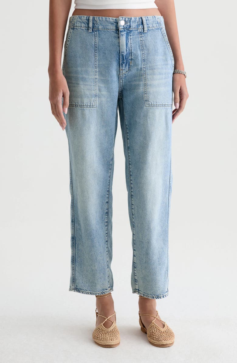 AG Analeigh Ankle Straight Leg Workwear Jeans, Main, color, Wine Garden