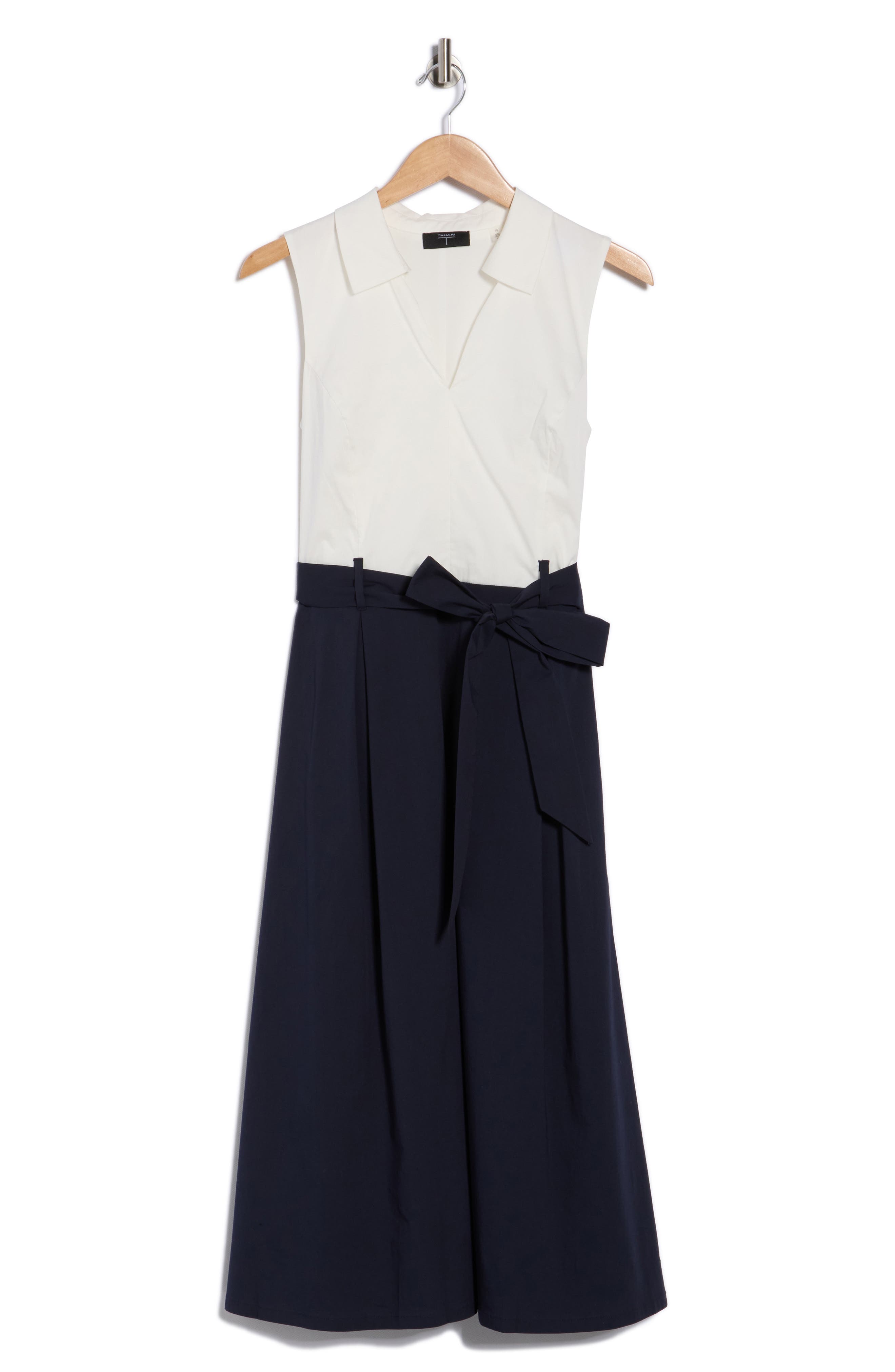T Tahari Colorblock Sleeveless A-Line Dress