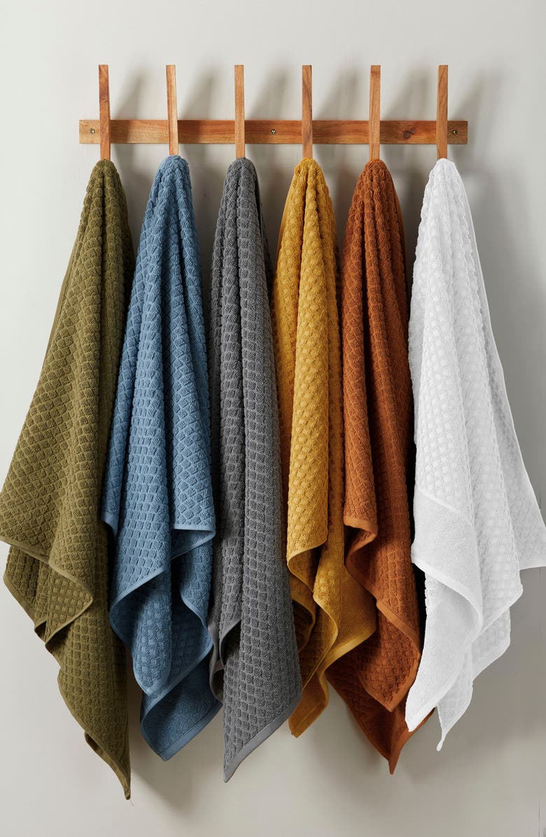 Woven & Weft Diamond Textured 6-Piece Towel Set, Alternate, color, Light Grey