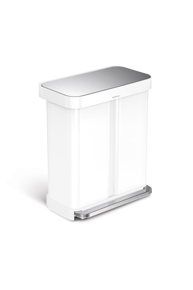 58L recycler rectangular step can, Main, color, White