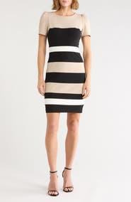 Tommy Hilfiger Short Sleeve Colorblock Sheath Dress