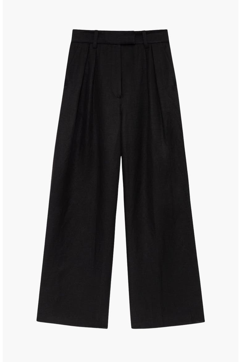 Lou Linen Blend Trouser, Alternate, color, Black