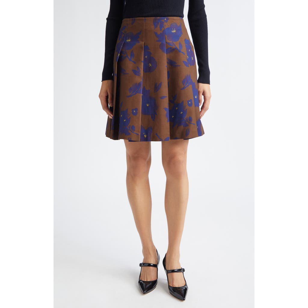Shushu/Tong Pleated Floral Print A-Line Skirt in Printing  product