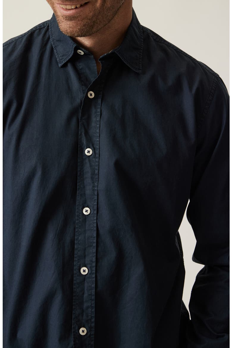 Luxe Twill Button-Up Shirt, Alternate, color, DRESS BLUES