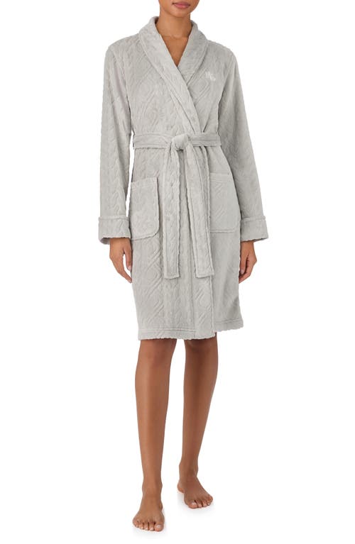 Ralph Lauren Lauren  Fleece Monogram Robe In Gray