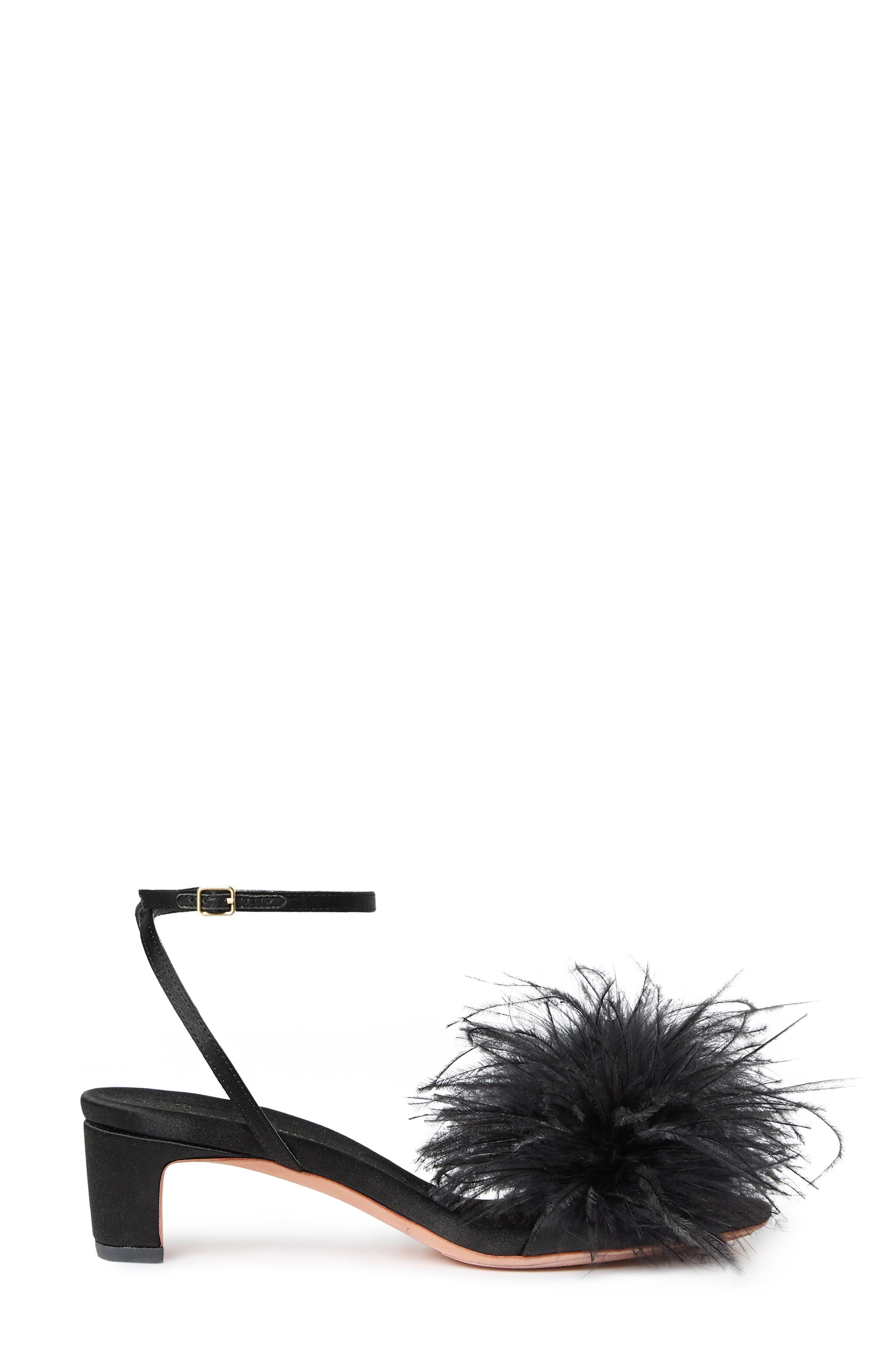 Loeffler Randall Senna Feather Sandal, Alternate, color, Black