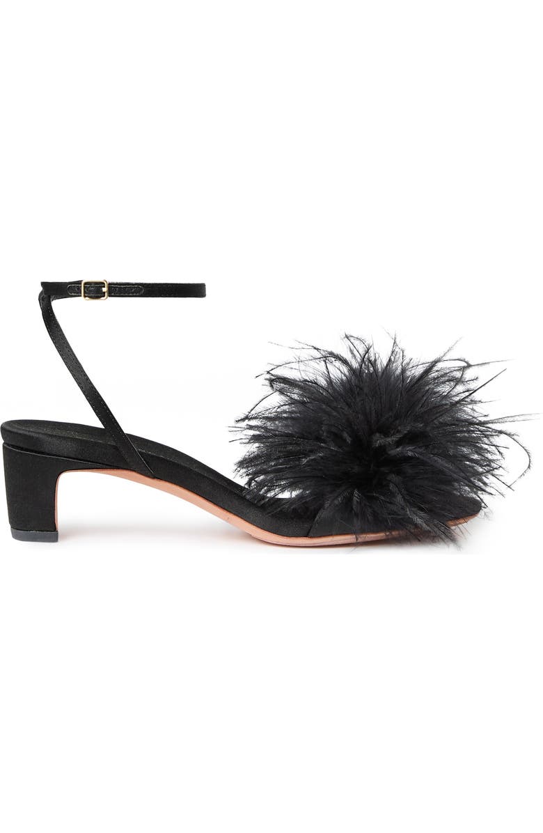 Loeffler Randall Senna Feather Sandal, Alternate, color, Black