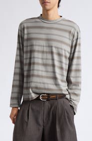 OUR LEGACY Box Stripe Long Sleeve Organic Cotton T-Shirt