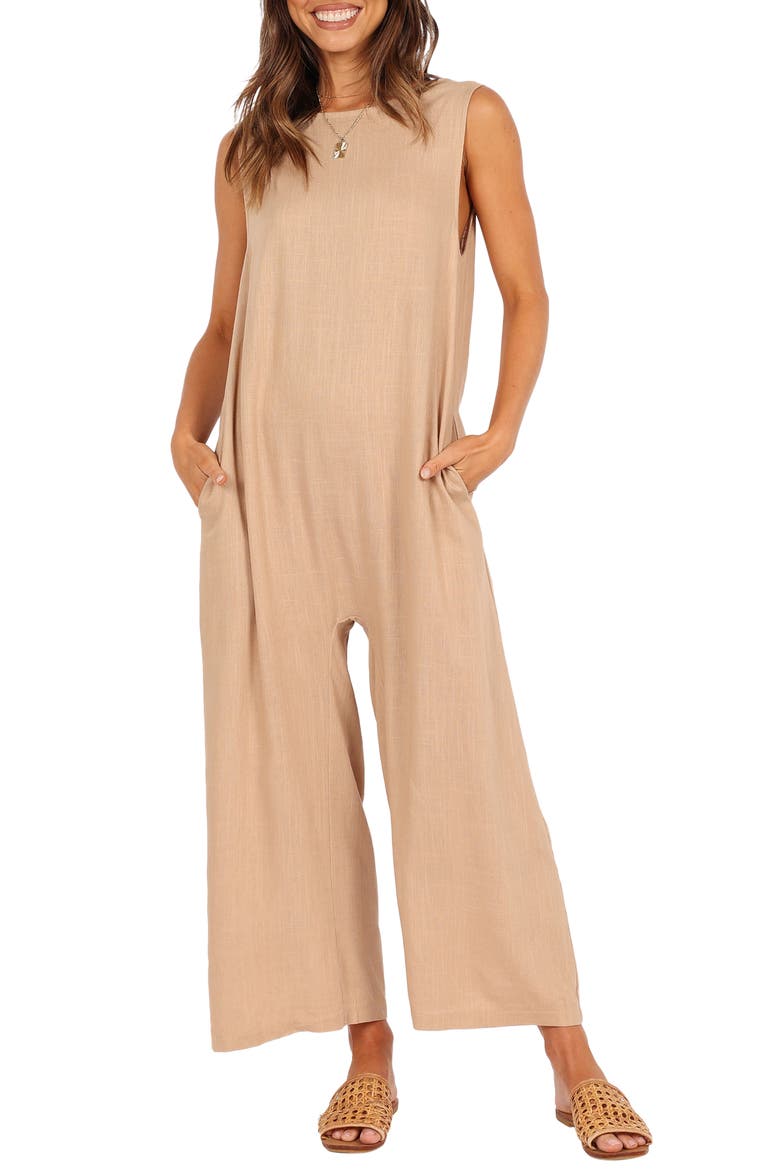 Yardlee Sleeveless Jumpsuit, Main, color, MOCHA