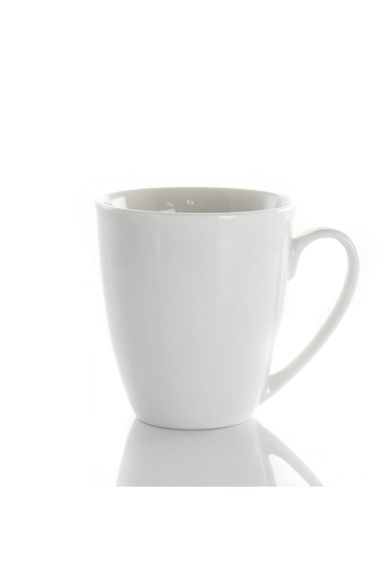 Rosales 6 Piece 12 Ounce Porcelain Mug Set, Alternate, color, White