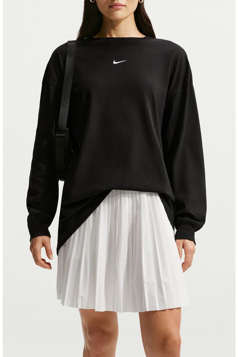 Sportswear Oversized Long Sleeve T-Shirt, Main, color, BLACK/ WHITE