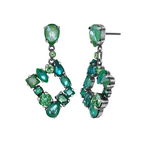 Mess to Impress Crystal Teardrop Dangling Studs