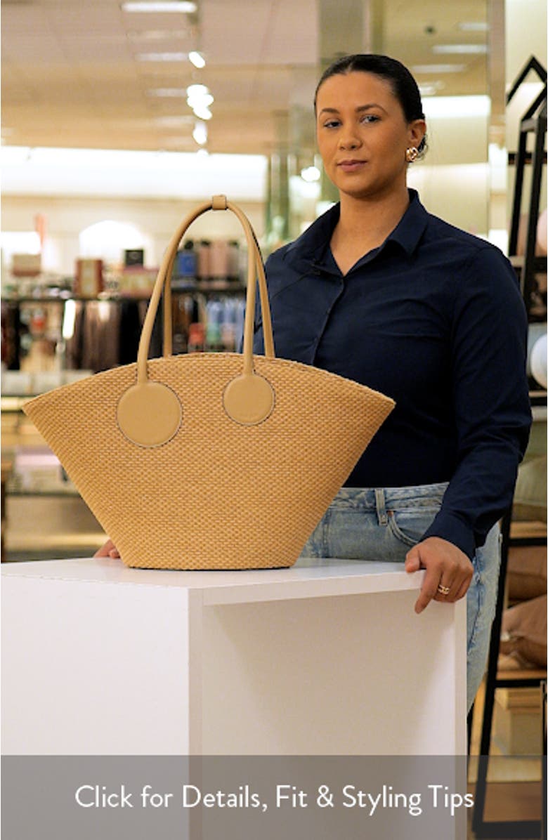 Jayleen Woven Raffia Tote, sales video thumbnail
