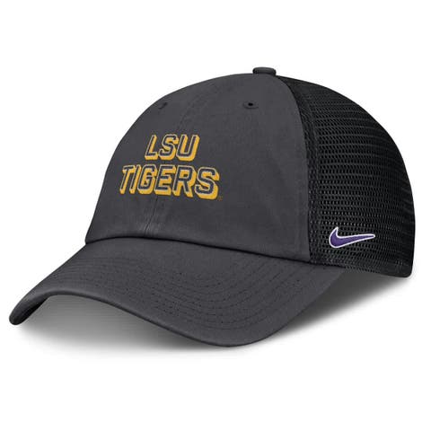 Men's Nike Anthracite LSU Tigers 2025 Gameday On-Field Club Adjustable Trucker Hat