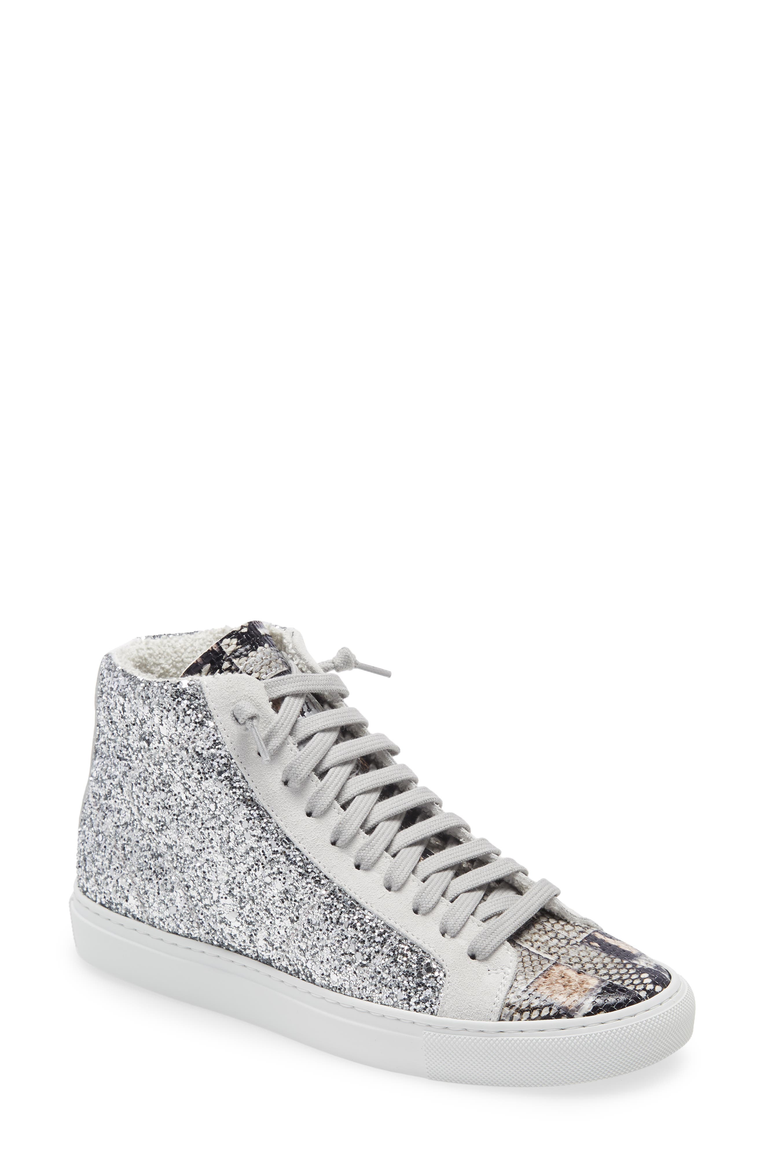 P448 Star Glitter High Top Sneaker, Main, color, 