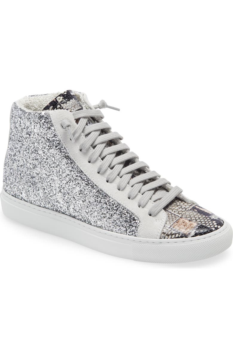 P448 Star Glitter High Top Sneaker, Main, color,