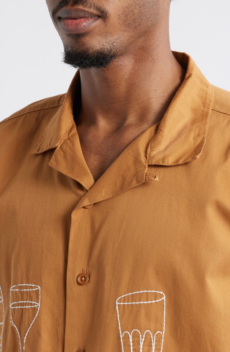 Service Works Picnic Embroidered Light Twill Short Sleeve Camp Shirt, Alternate, color,