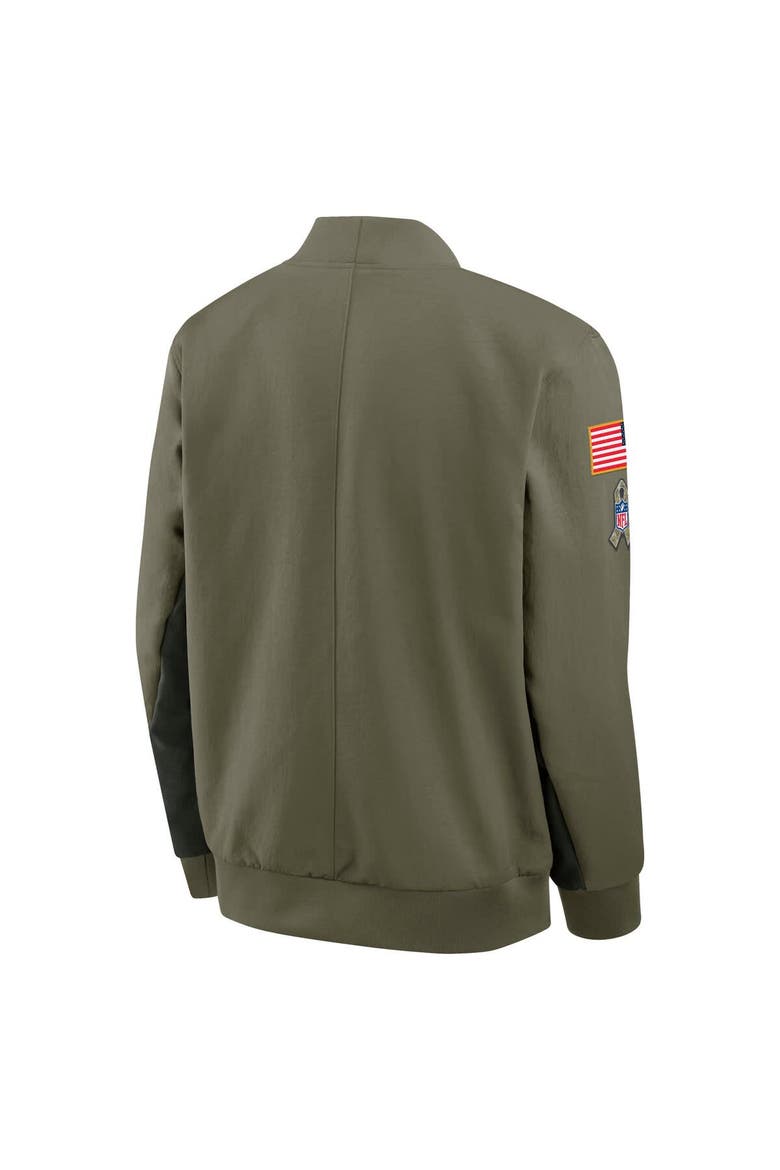 Men's Nike Olive Dallas Cowboys 2025 Salute to Service Sideline Full-Zip Bomber Jacket, Alternate, color, Olive