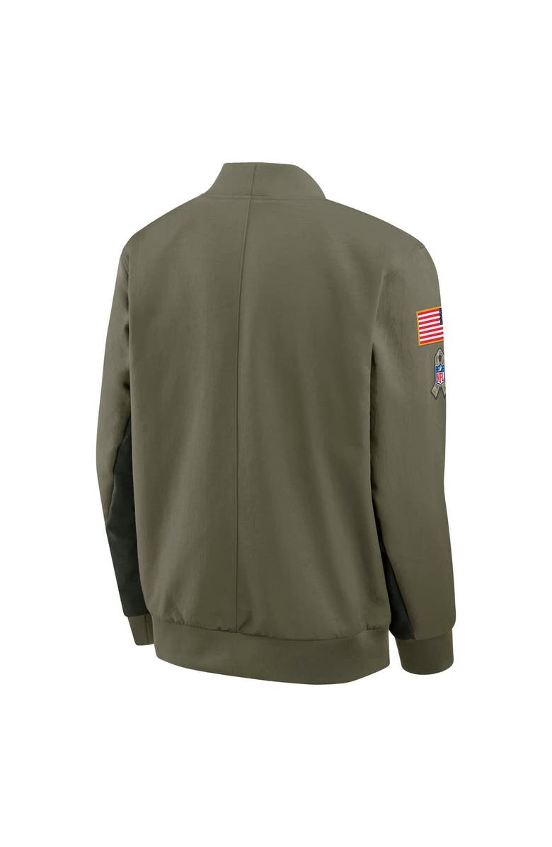 Nike Men's Nike Olive Dallas Cowboys 2025 Salute to Service Sideline Full-Zip Bomber Jacket, Alternate, color, 